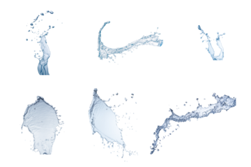 Water splash Collection set isolated transparent background.