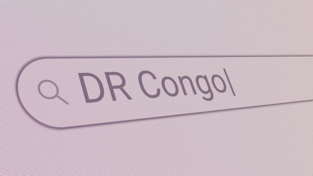 Search Bar DR Congo 
Close Up Single Line Typing Text Box Layout Web Database Browser Engine Concept