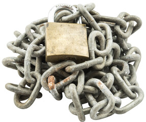 Fototapeta premium Old rusty chain isolated