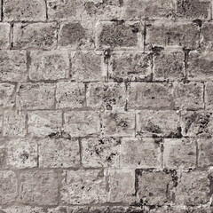 Grunge Monochrome Stonewall Brickwork Construction Textured Pattern Square Web Banner Indoor Interior Decision Vertical Photo