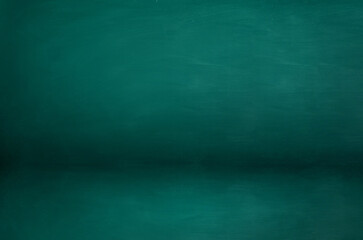 Fototapeta premium Abstract green template background. Picture can used web ad design. blank space dark gradient wall for add product.