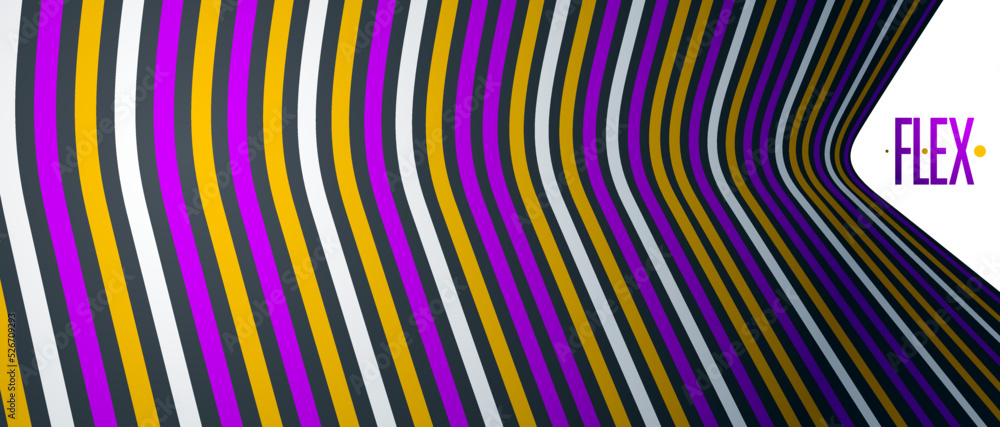 Poster 3d abstract lines in perspective vector background, modern trendy design element, cool style layout 