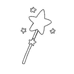 magic wand and star