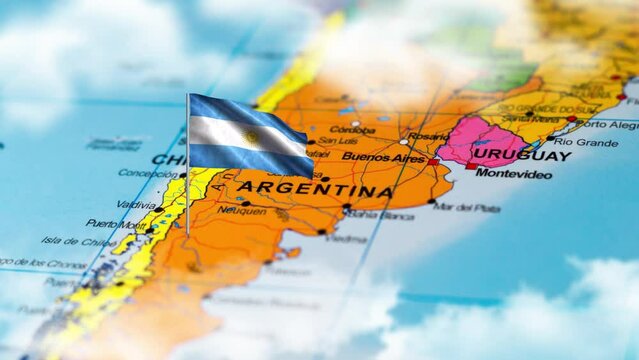  The Flag of Argentina in the World Map 
