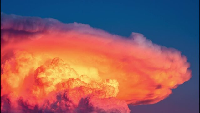 Astonishing time lapse about a cumuloninbus cloud formation at sunset 