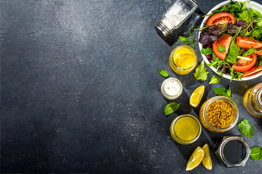 Variety Of Sauces And Salad Dressings