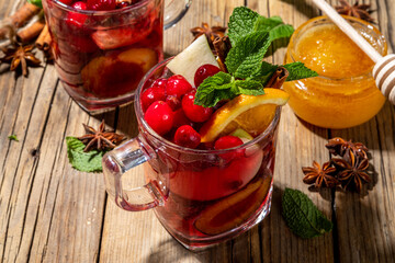 Hot fruity punch or mulled wine