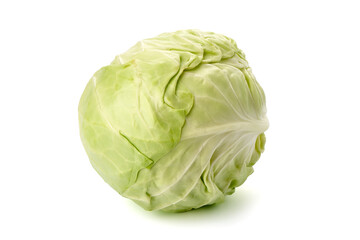 Fototapeta premium Fresh iceberg lettuce, isolated on white background.