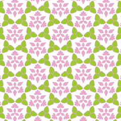 seamless pattern with pink flowers green leaf graphic design for printing, textile, mosaic and fabic, illustration wallpaper