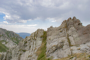 rock landscape with cloudy sky 