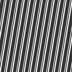 Abstract geometric seamless pattern with slanted, skew stripes, lines. Straight lines. Stripes of different thicknesses. Striped vector black and white background.
