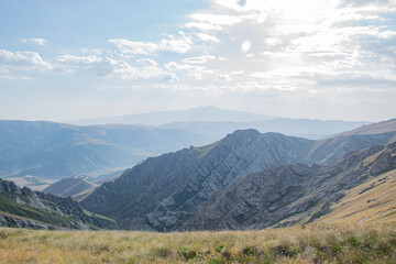 landscape and clouds  in the mountains