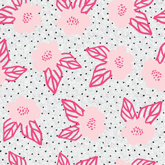 Pink flower on heather