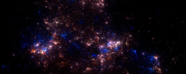 Fototapeta premium Banner Star field background . Starry outer space background texture . Colorful Starry Night Sky Outer Space background. 3D illustration 