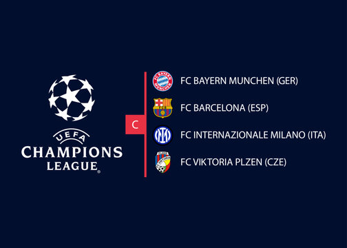 UEFA Champions League 2022-2023. Group C: FC Bayern Munich, FC Barcelona, FC Internazionale Milano, FC Viktoria Plzen. Kyiv, Ukraine - August 29, 2022