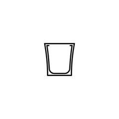 empty shot glass icon on white background. simple, line, silhouette and clean style. black and white. suitable for symbol, sign, icon or logo