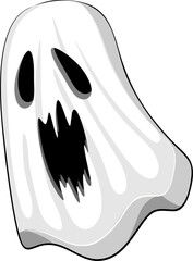 Élément isolé de personnage de dessin animé fantôme Halloween Spooky