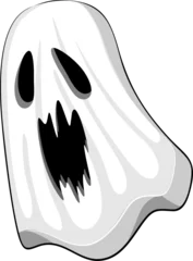 Tableaux ronds sur aluminium Dessiner Élément isolé de personnage de dessin animé fantôme Halloween Spooky