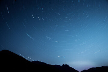 long exposure night starry sky