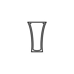 empty soft drink glass icon on white background. simple, line, silhouette and clean style. black and white. suitable for symbol, sign, icon or logo