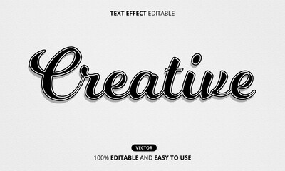 Creative text effect, simple line shadows text style