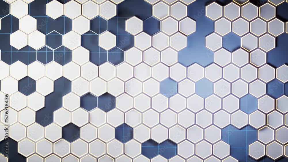 Poster metallic hexagon material background, 3d rendering.
