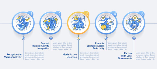 Role of school leader in mental health circle infographic template. Data visualization with 5 steps. Editable timeline info chart. Workflow layout with line icons. Lato-Bold, Regular fonts used