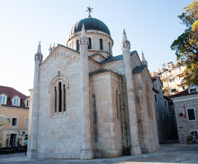 Fototapeta na wymiar Serbian Orthodox Church in Herceg Novo, Montenegro.