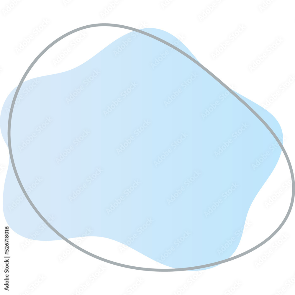 Wall mural organic blob shape with irregular form abstract gradient color illustration. random oval figure with