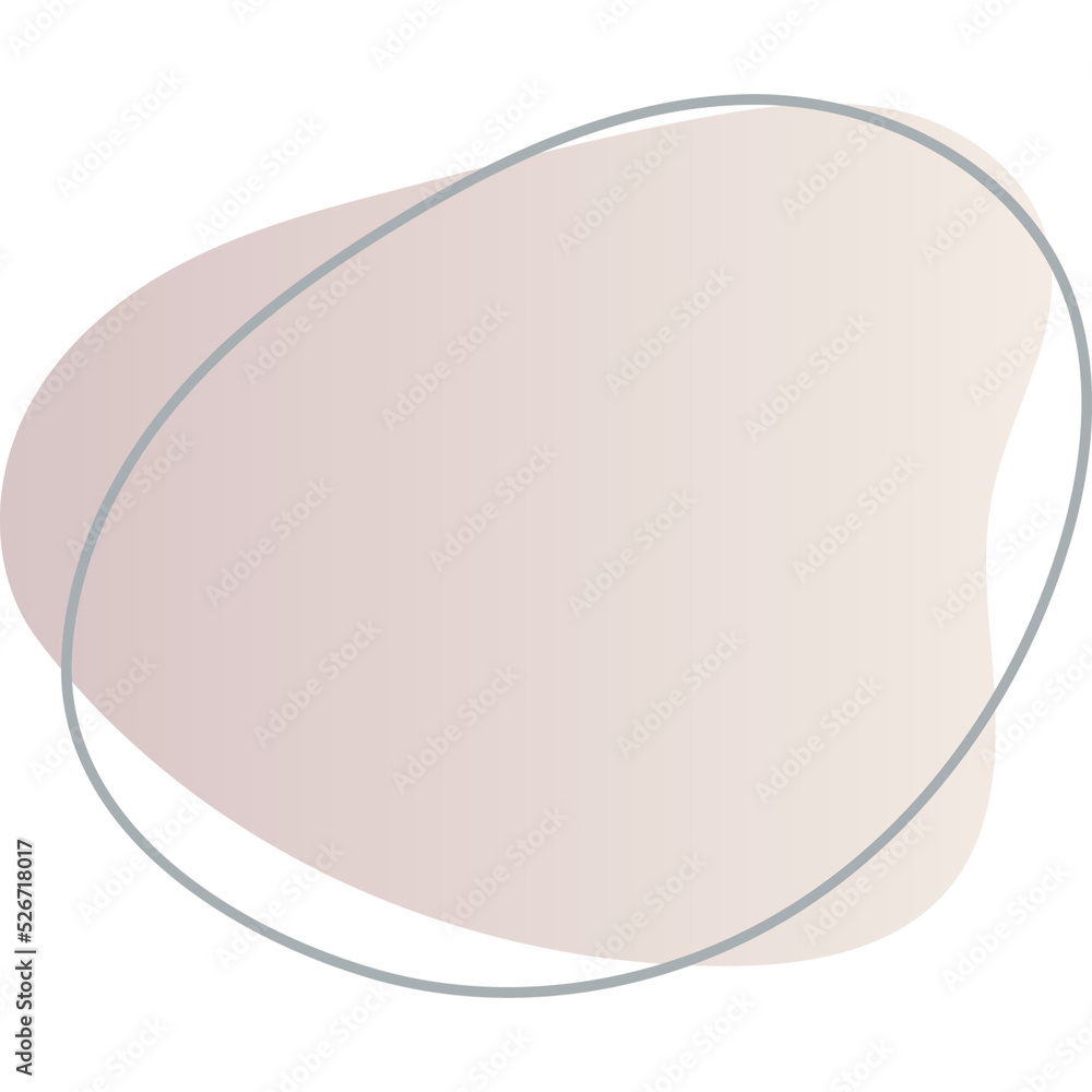 Wall mural organic blob shape with irregular form abstract gradient color illustration. random oval figure with