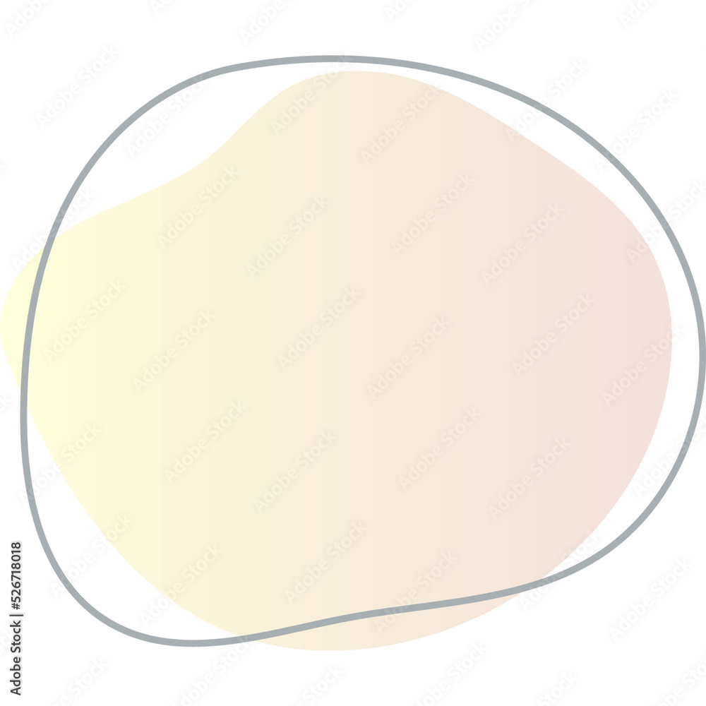 Wall mural organic blob shape with irregular form abstract gradient color illustration. random oval figure with