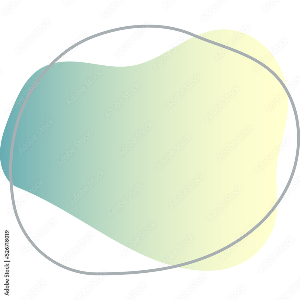 Wall mural organic blob shape with irregular form abstract gradient color illustration. random oval figure with