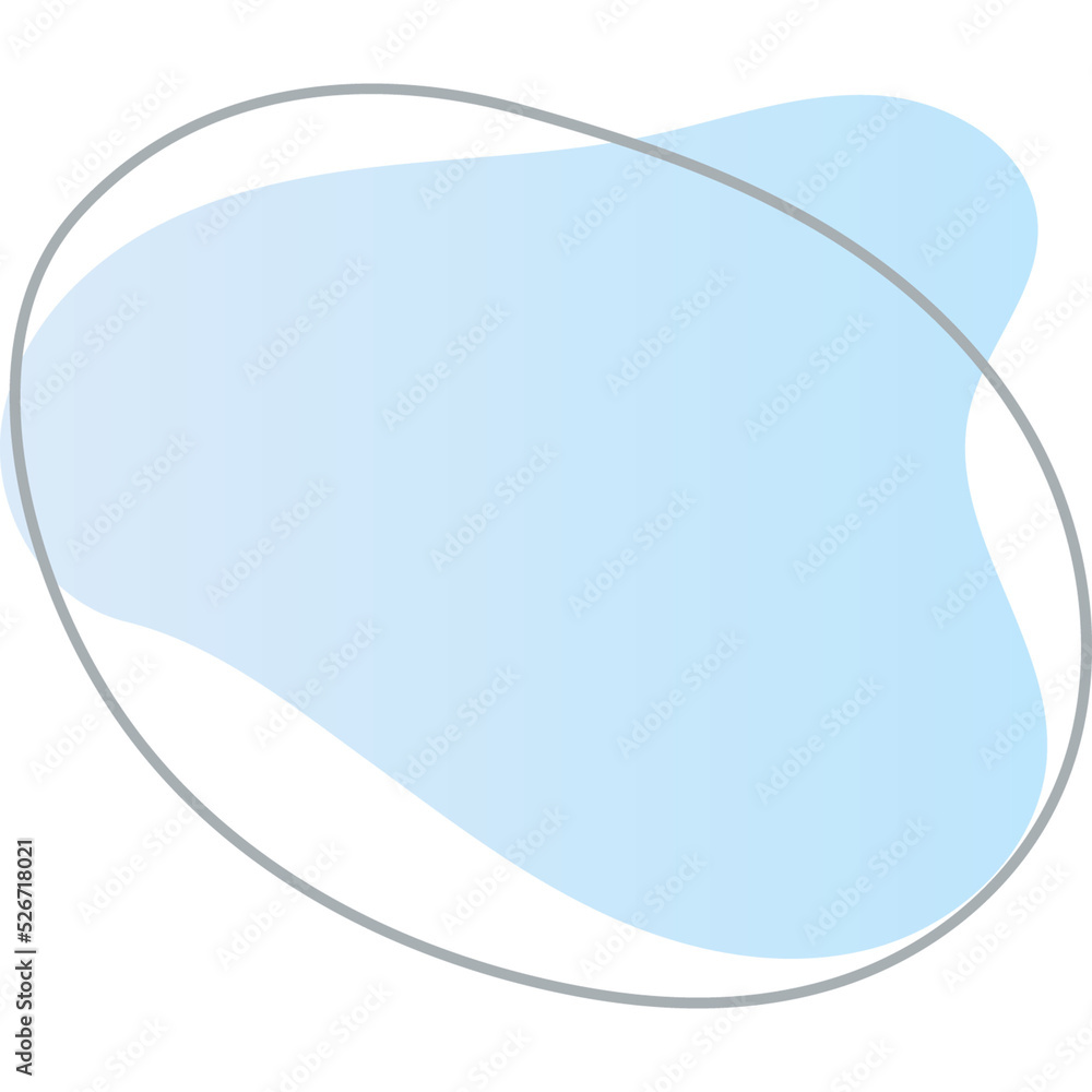 Wall mural organic blob shape with irregular form abstract gradient color illustration. random oval figure with