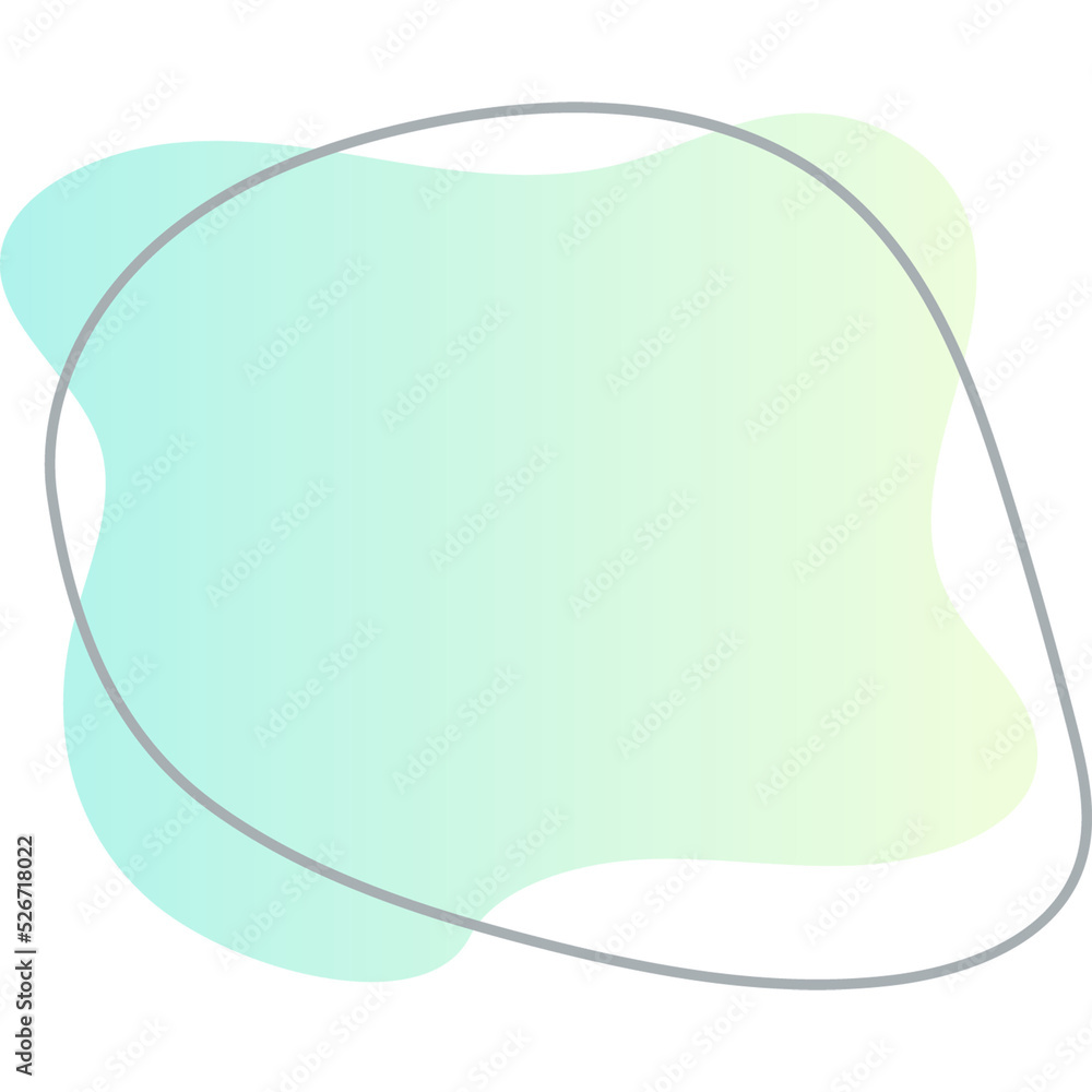 Wall mural organic blob shape with irregular form abstract gradient color illustration. random oval figure with