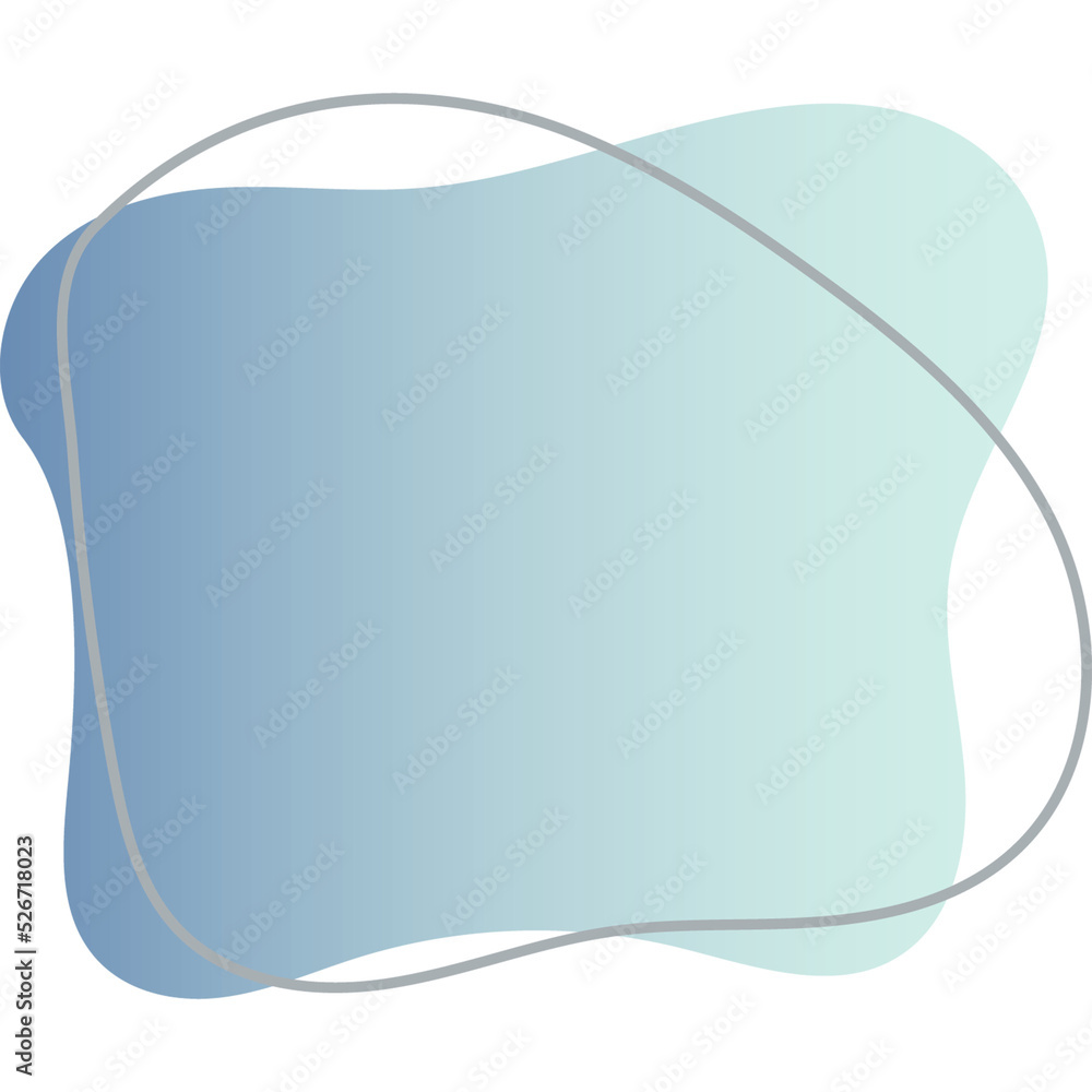 Wall mural organic blob shape with irregular form abstract gradient color illustration. random oval figure with