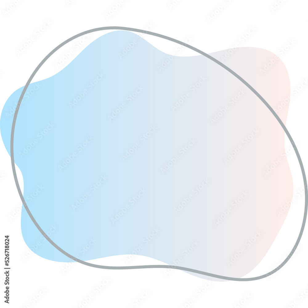 Wall mural organic blob shape with irregular form abstract gradient color illustration. random oval figure with