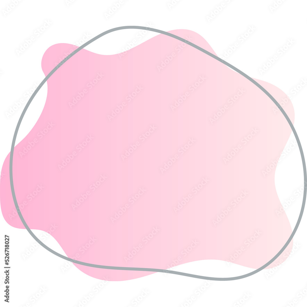 Wall mural organic blob shape with irregular form abstract gradient color illustration. random oval figure with