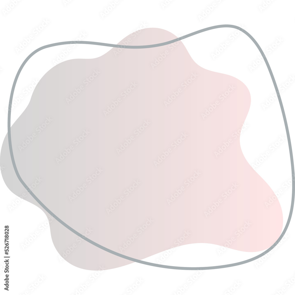 Wall mural organic blob shape with irregular form abstract gradient color illustration. random oval figure with