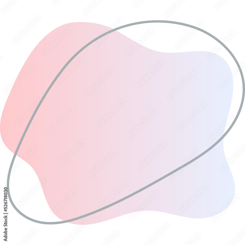 Wall mural organic blob shape with irregular form abstract gradient color illustration. random oval figure with