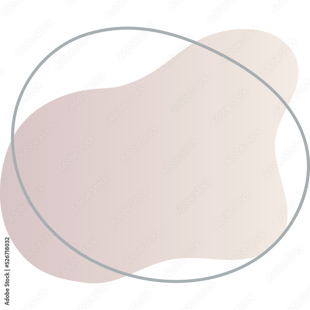 Wall mural organic blob shape with irregular form abstract gradient color illustration. random oval figure with