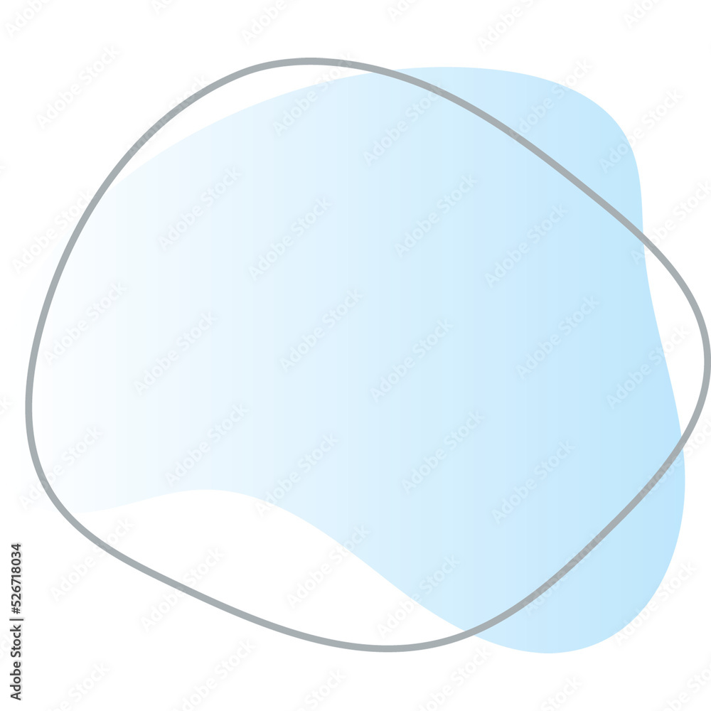 Wall mural organic blob shape with irregular form abstract gradient color illustration. random oval figure with
