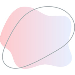 Organic blob shape with irregular form abstract gradient color illustration. Random oval figure with line, asymmetric spot, round amoeba blot. contemporary bubble blotch background