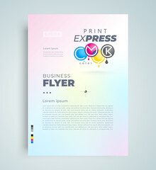 Flyer print express polygraphy cmyk theme design template cover