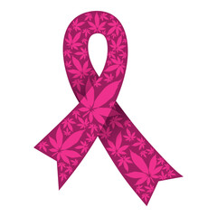 Breast cancer symbol with flowers