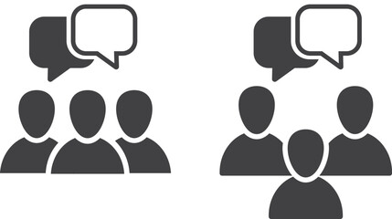 Speaking people, icon in trendy flat style design.