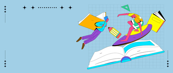 Reading character flat vector concept operation illustration
