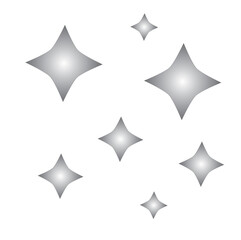 luminous star icon, glitter icon, a set of beautiful stars on a white background