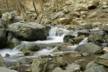 water flowing over rocks