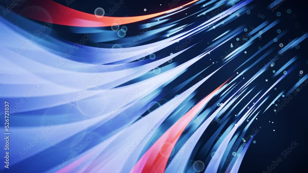 Poster flowing curves with glowing neon lines, 3d rendering.