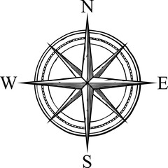Compass png illustration (retro design)